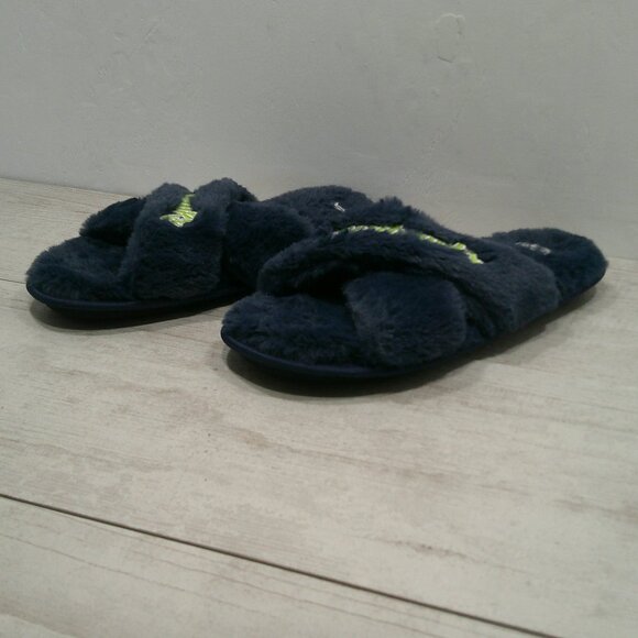 NFL Team Seattle Seahawks Fuzzy Cross Slide Slippers Size 11 - 12 | XL - Picture 10 of 13